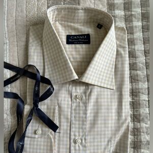 CANALI CHECKED COTTON SHIRT WITH RELAXED FIT